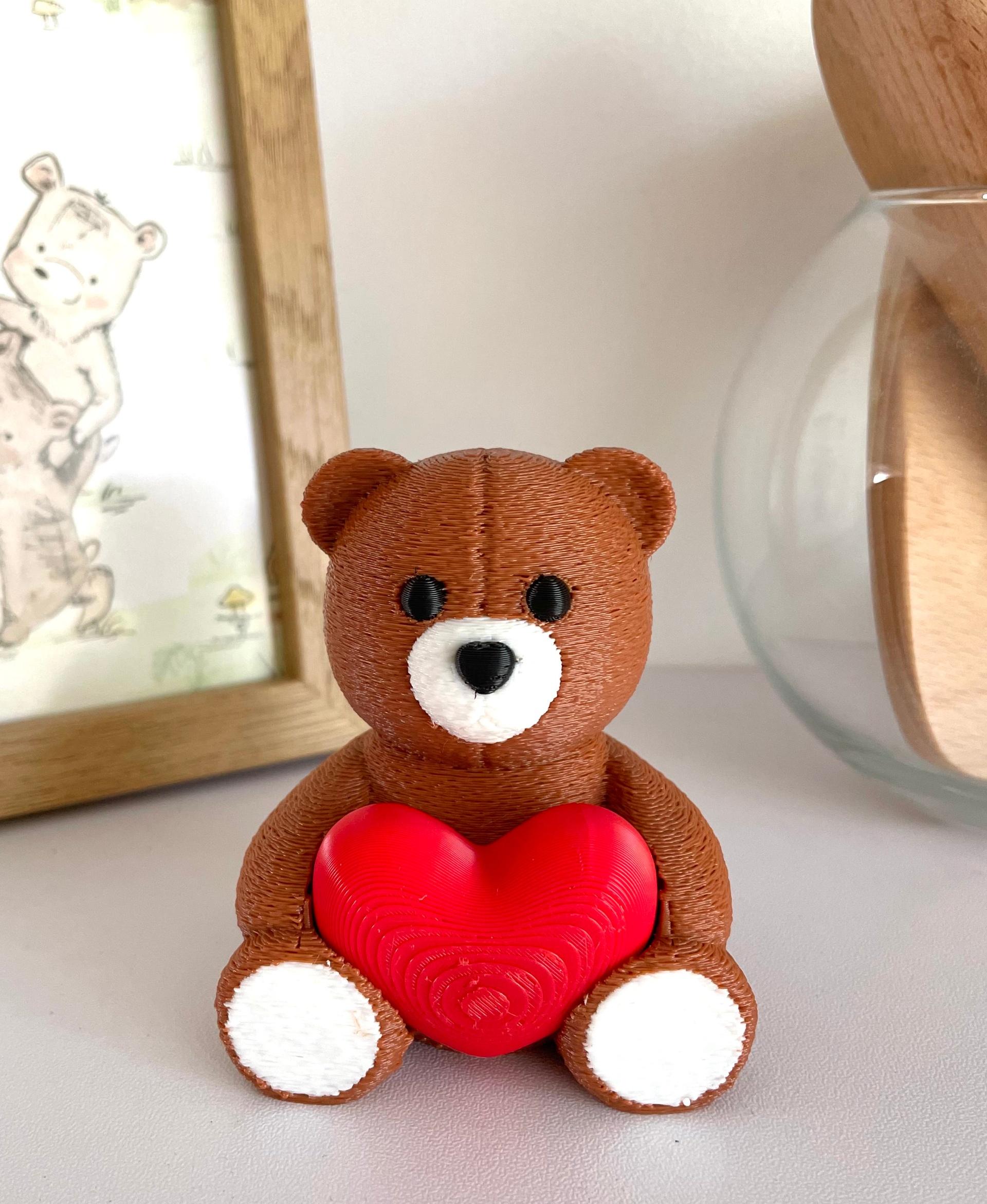 Teddy Bear with Heart Fuzzy Skin / Keychain / Ornament 3d model