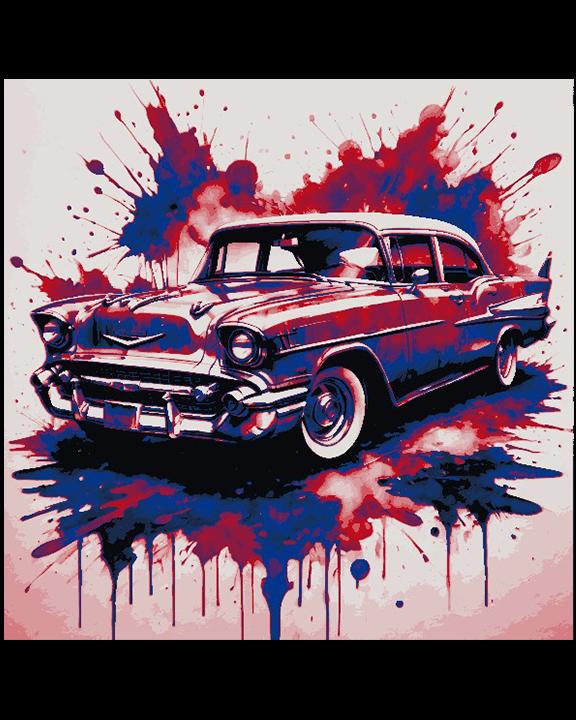 Great Art Depiction of a decked out Chevrolet Bel Air  3d model