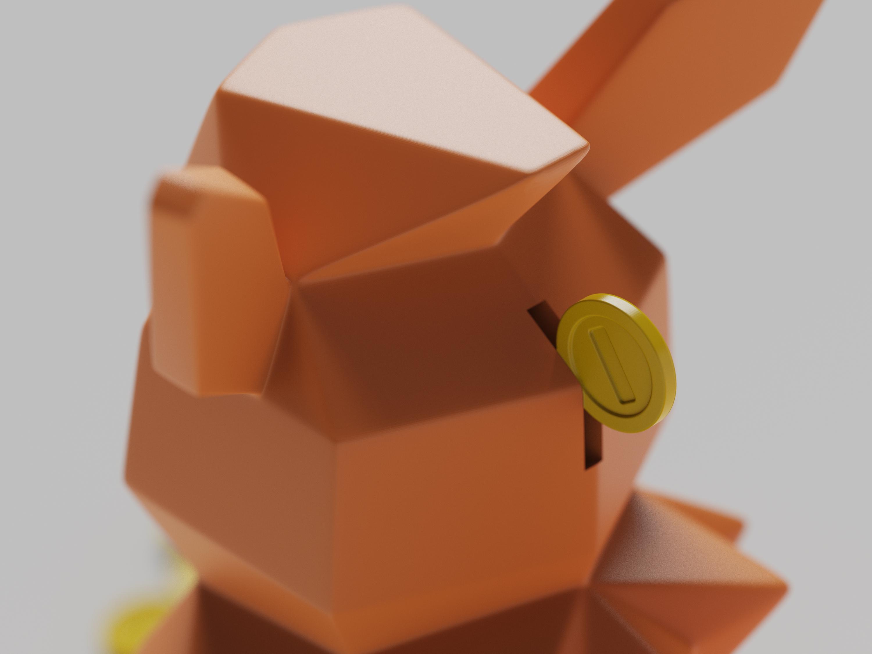 Low-poly Flareon - Piggy Bank 3d model