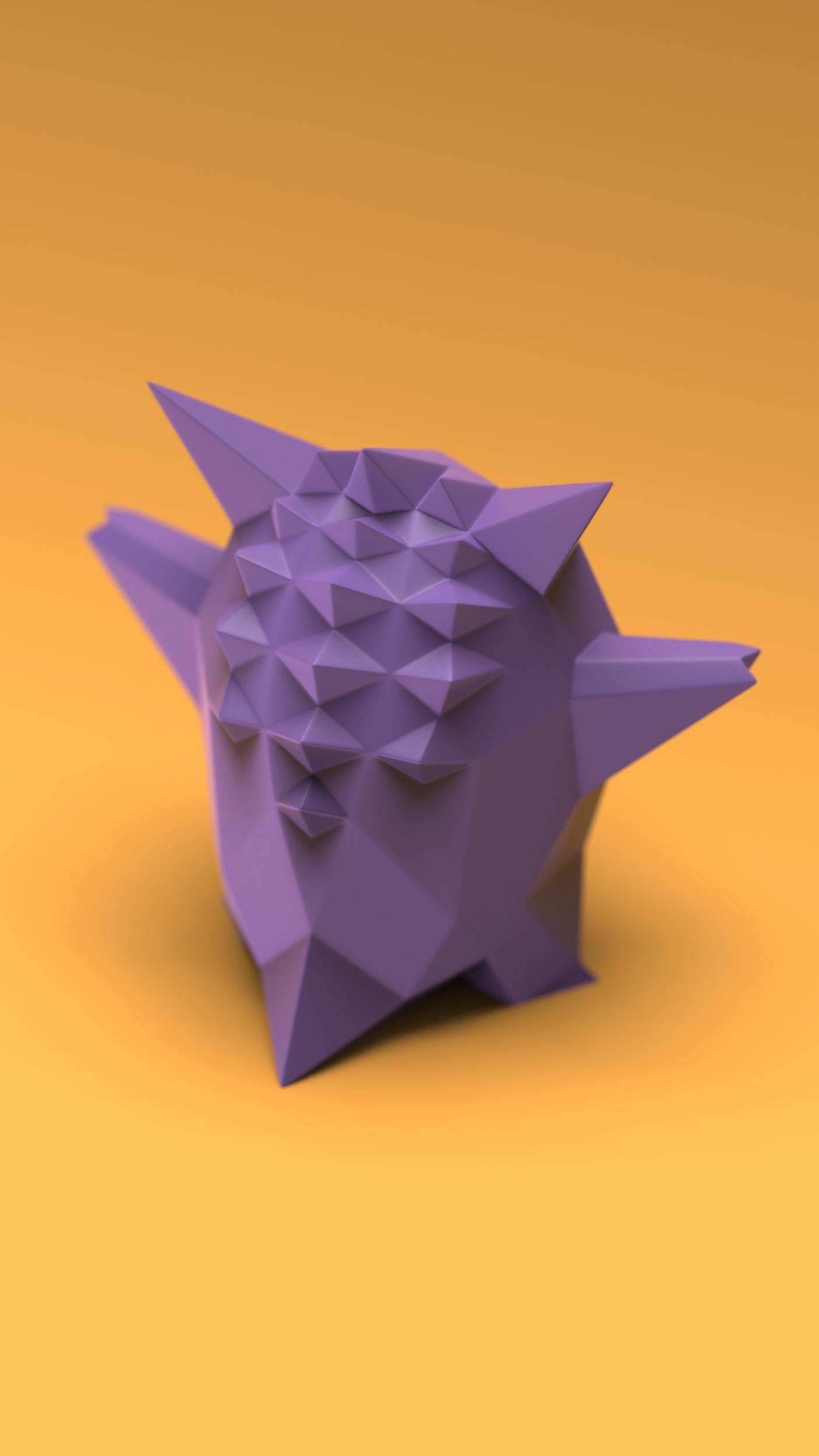 Low-poly Gengar 3d model