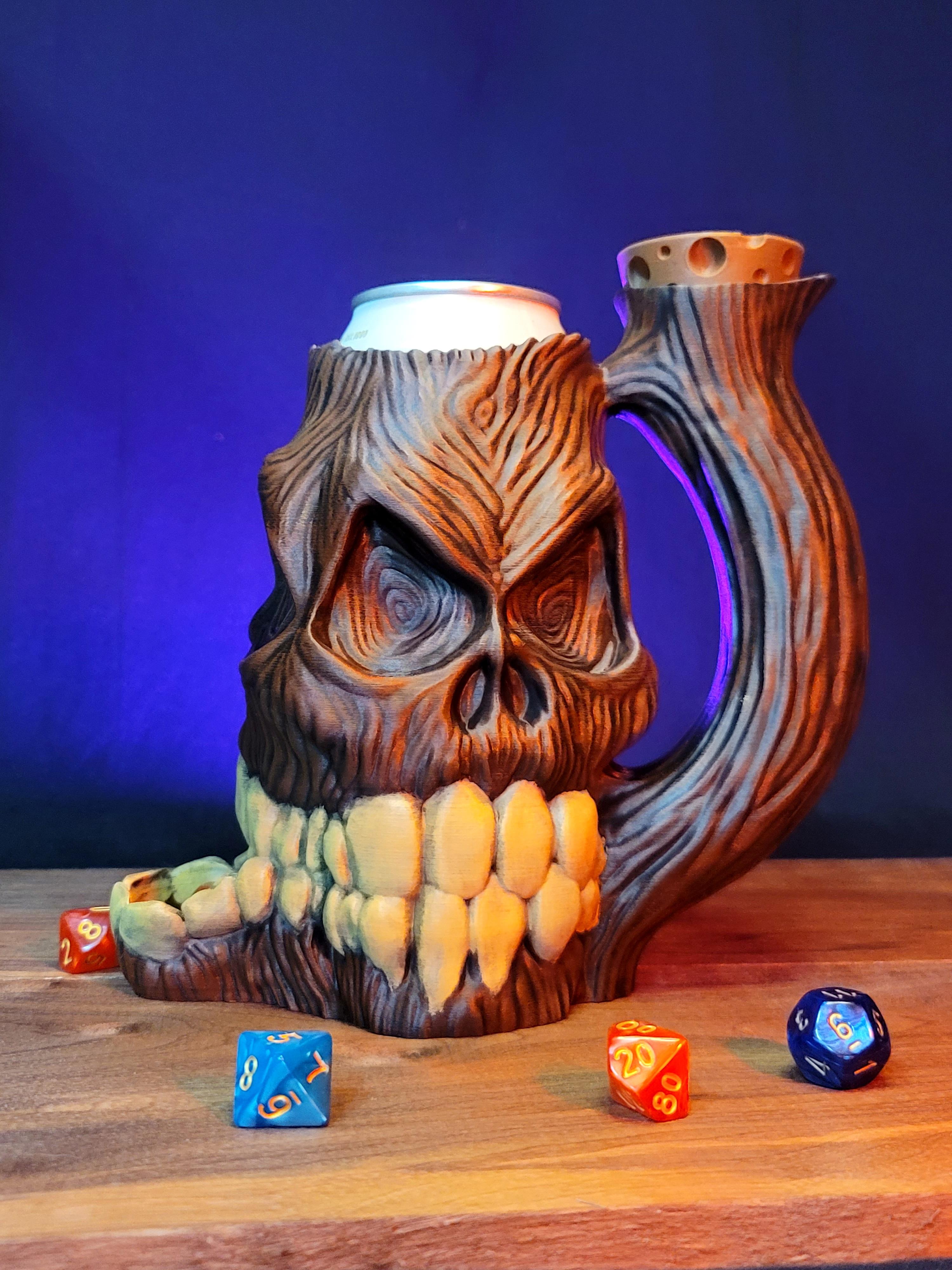 The Wooden Zombie 12oz Can Cozy Dice Tower 3d model