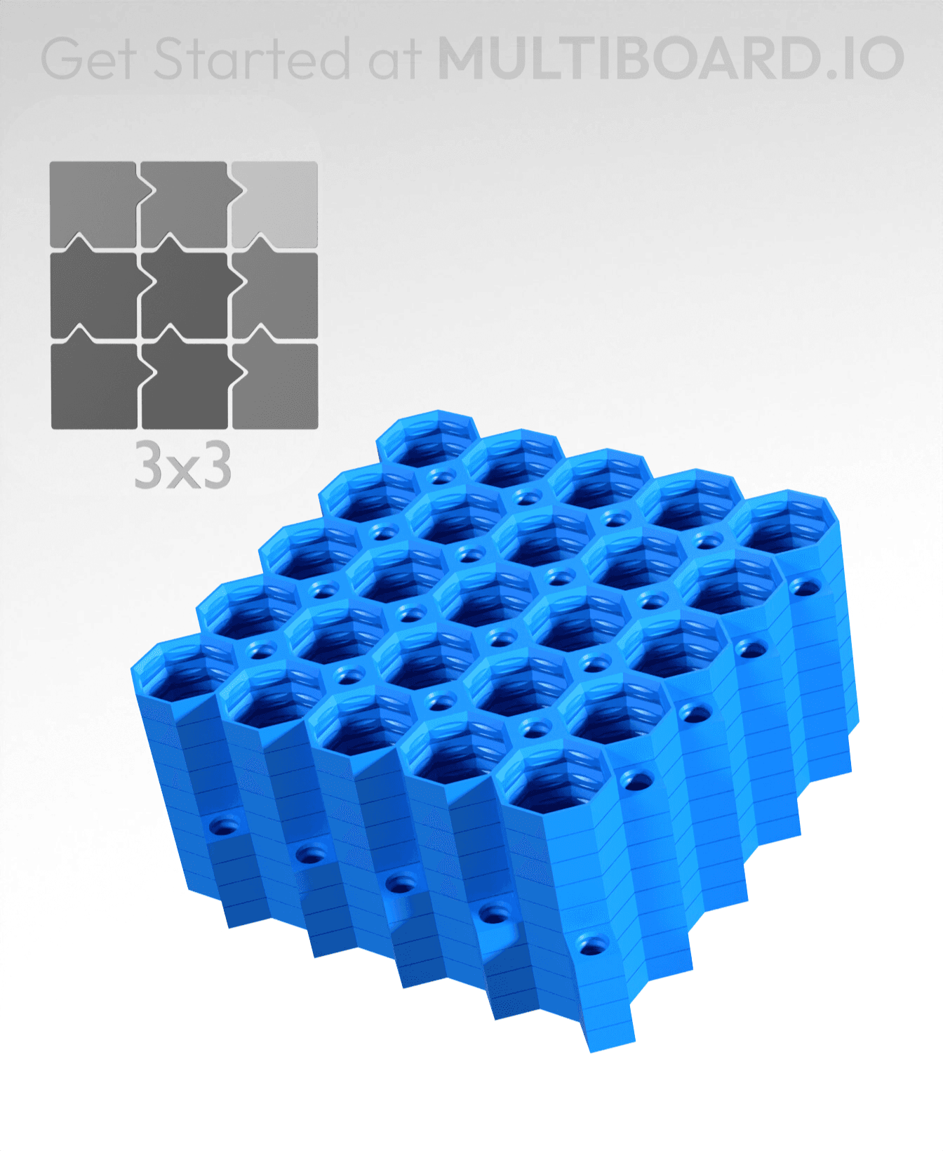 5x5 Tiles - 3x3 Board - Ironing Stack 3d model