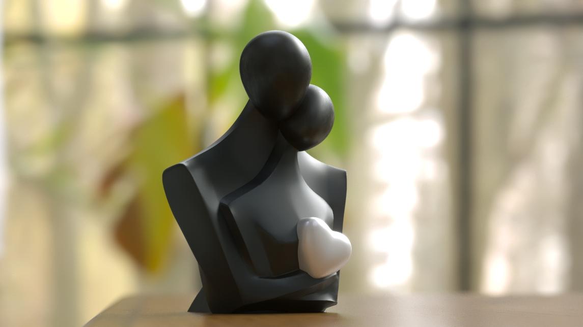 ♡♡♡ COUPLE IN LOVE for anniversary gift. Elegant and minimalist Home decor 3d model