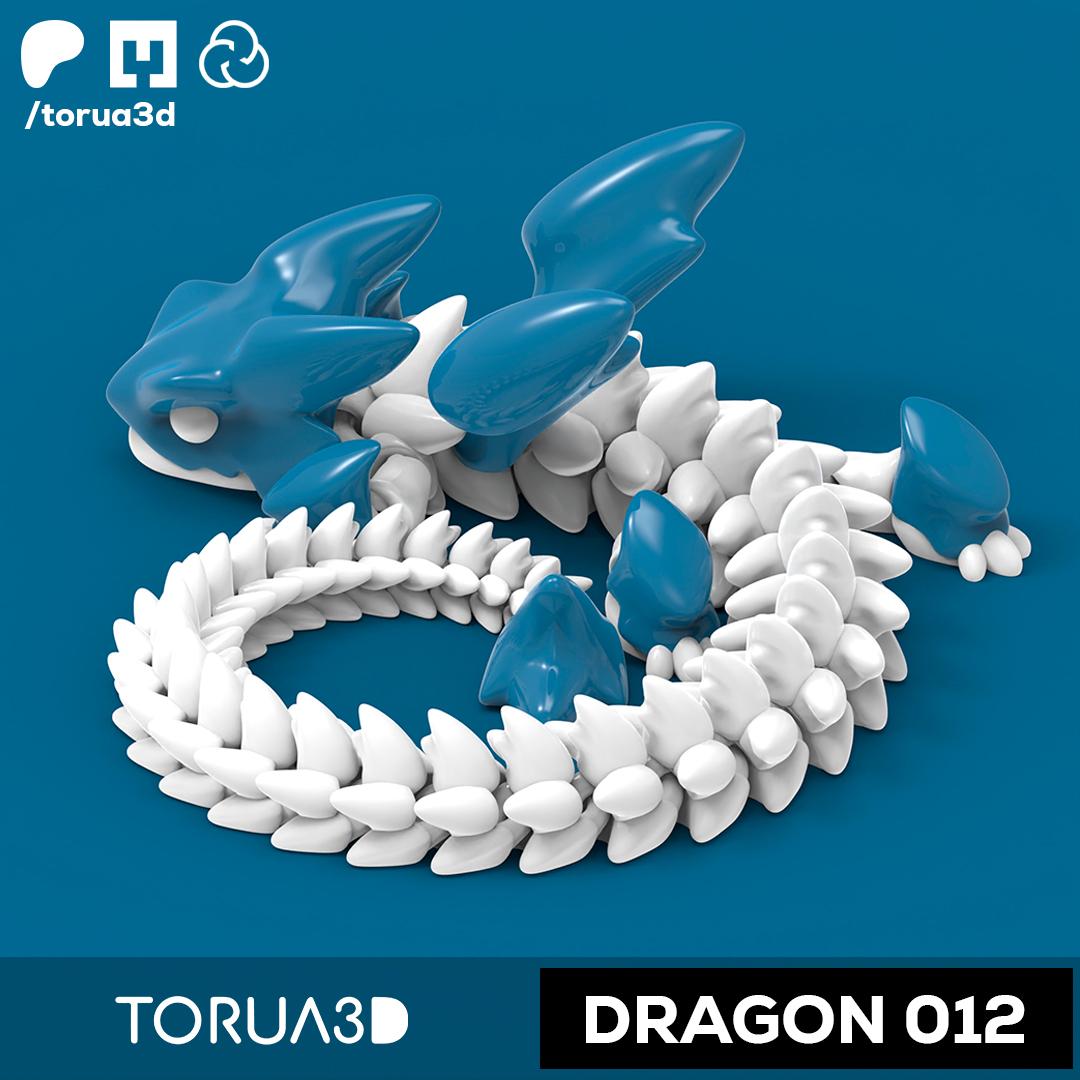 Articulated Dragon 012 - Print in place - No supports - STL 3d model