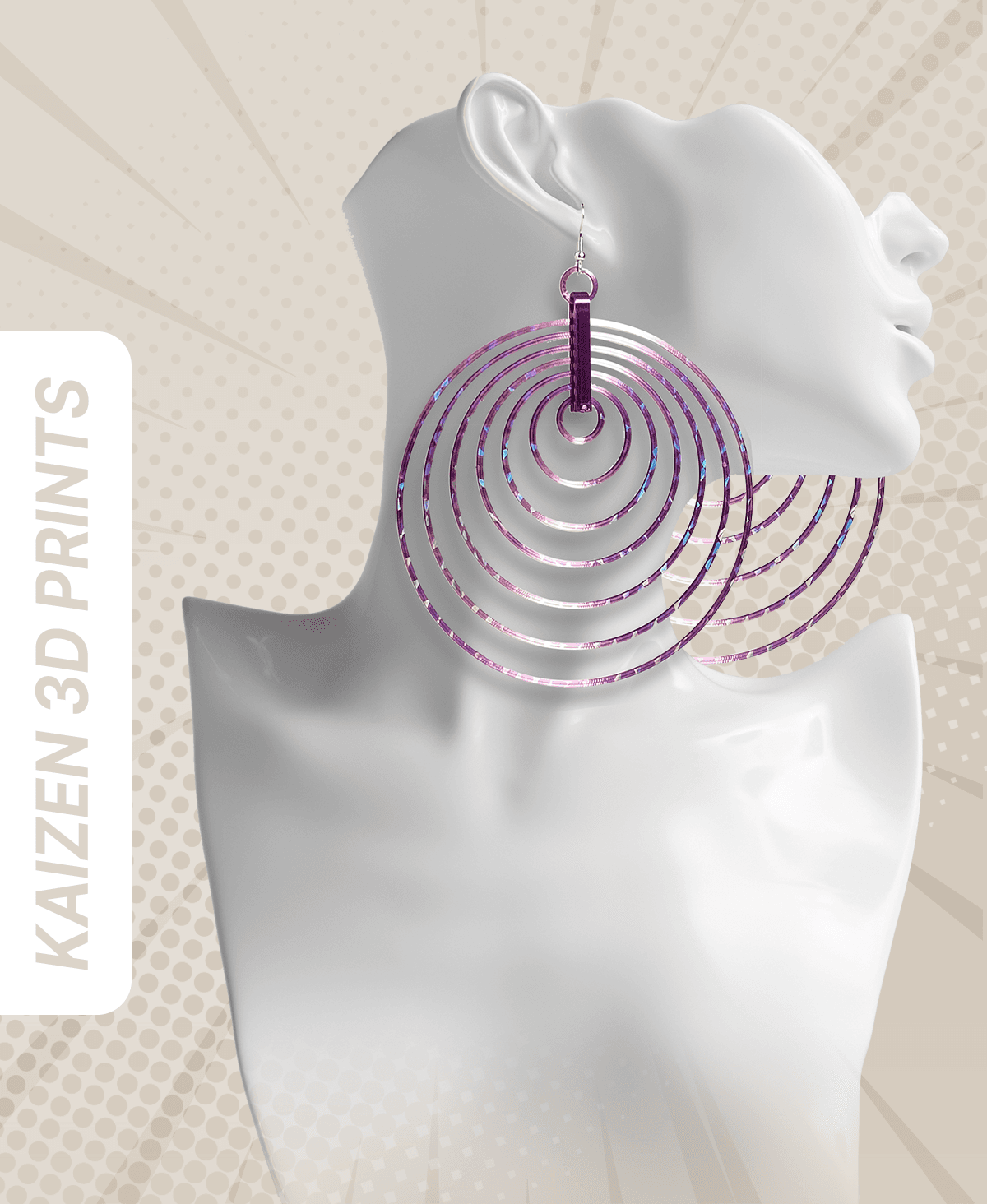 7 rings earrings (Large and small) 3d model