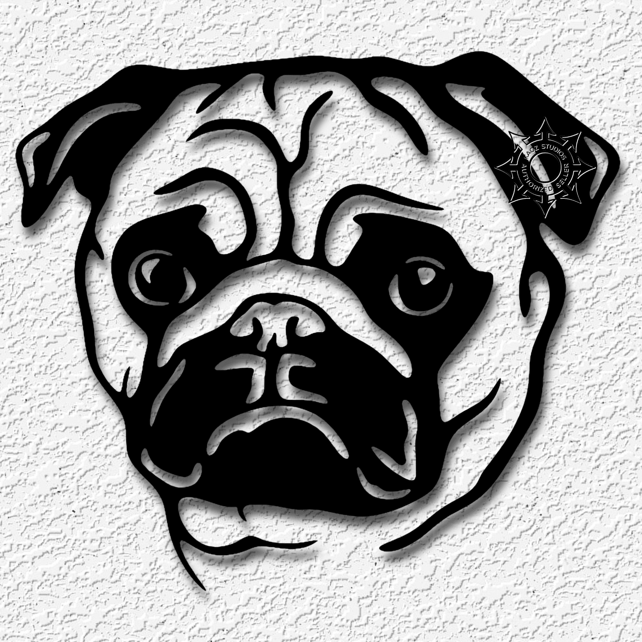 pug dog wall art pup decor 3d model