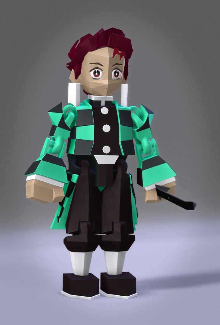 Low Poly Flexi Tanjiro 3d model