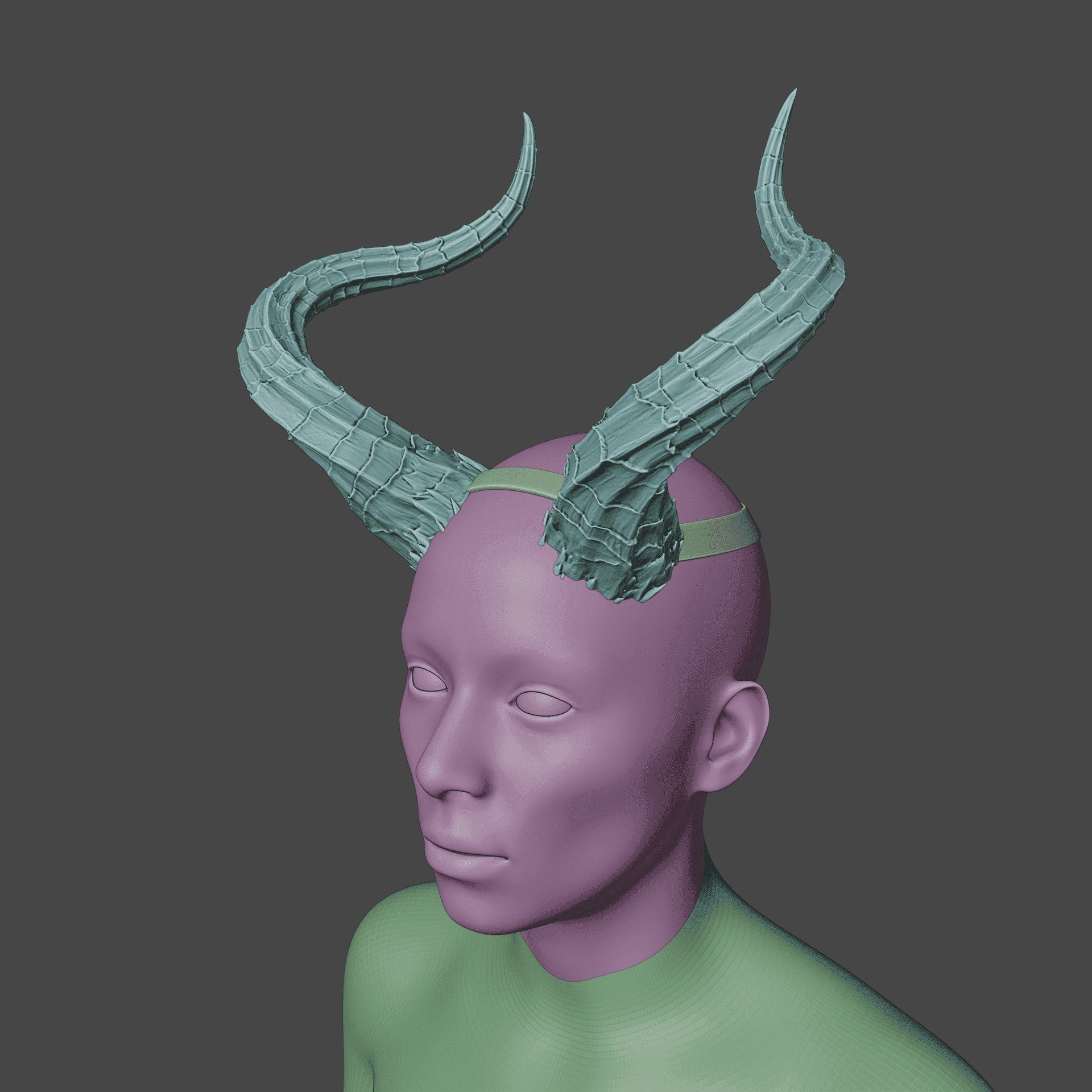 FANTASY CAMBION DEVIL HORNS SET BALDURS GATE 3 3d model