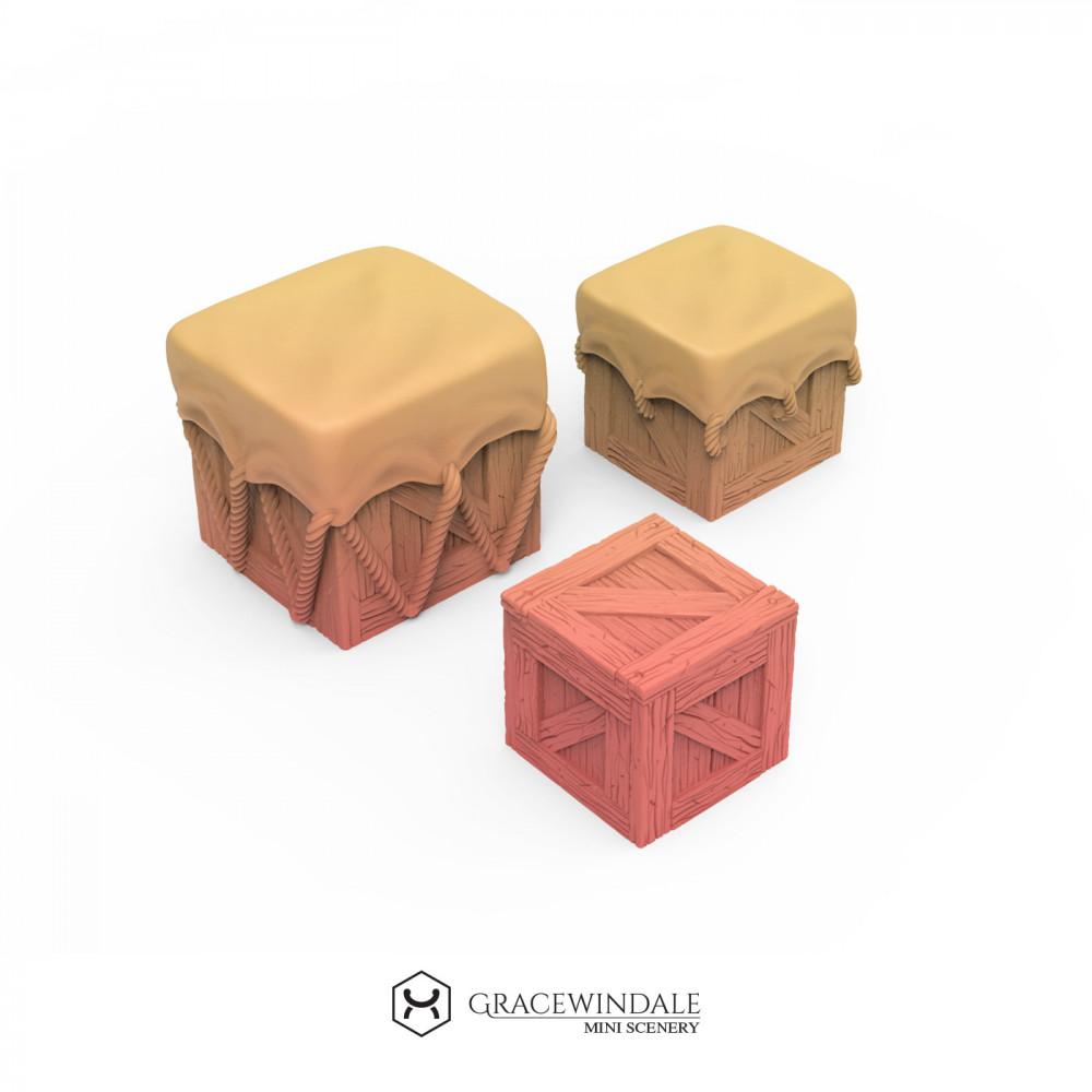 Set of Crates 3d model