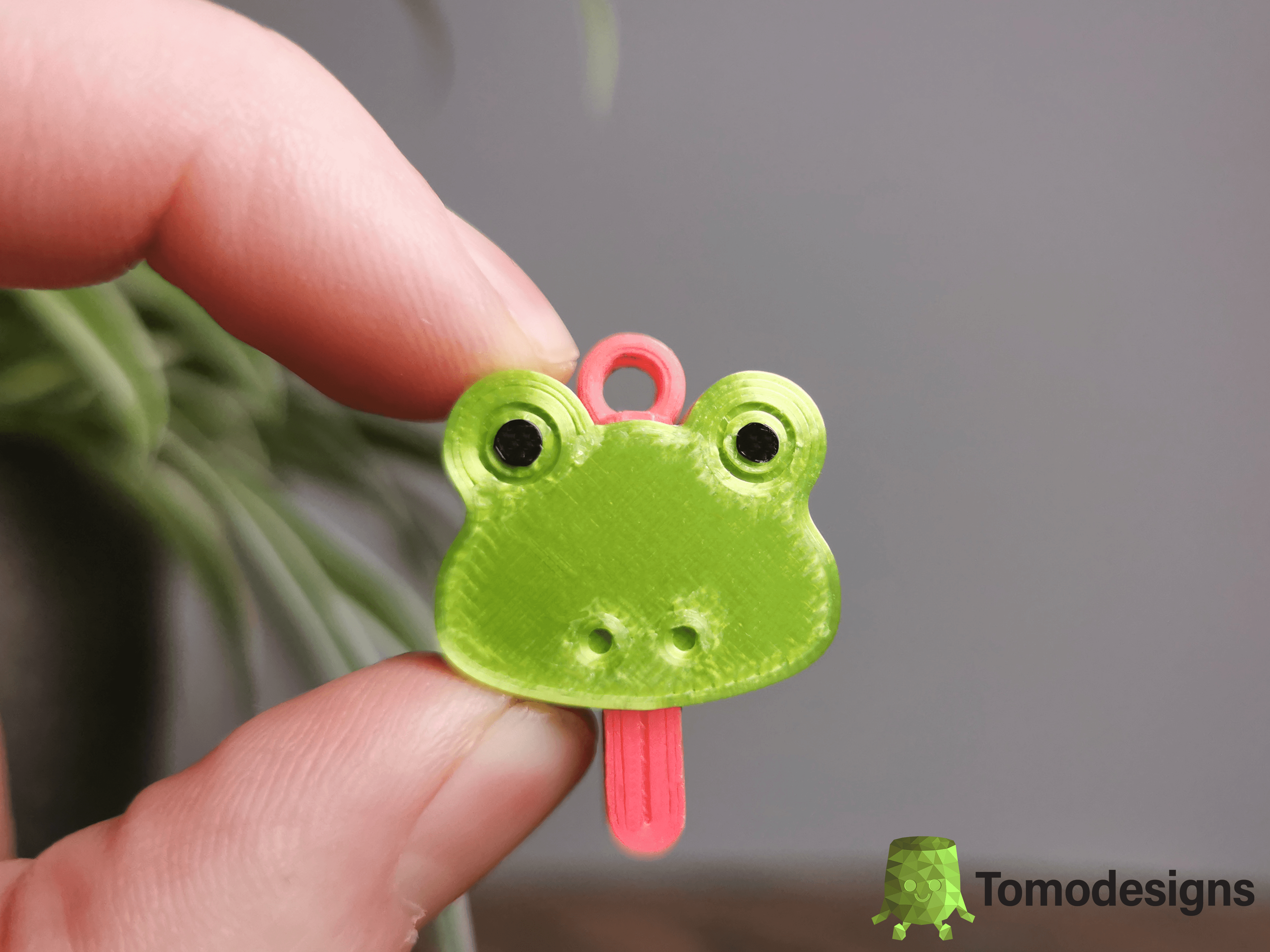 Mini Flip Frog Confused Keychain 3d model