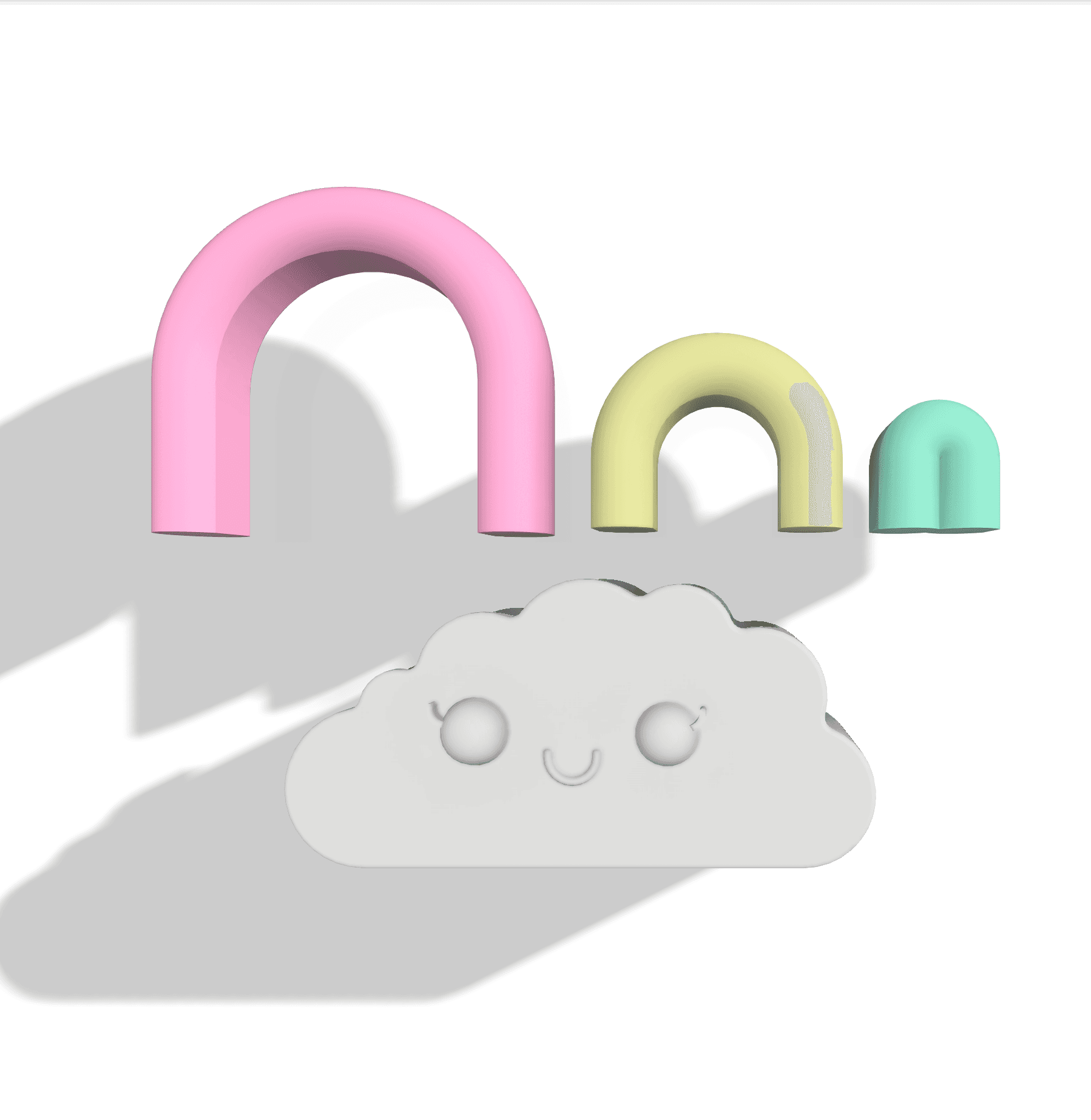 Cute Baby Rainbow Deco Figure 3d model