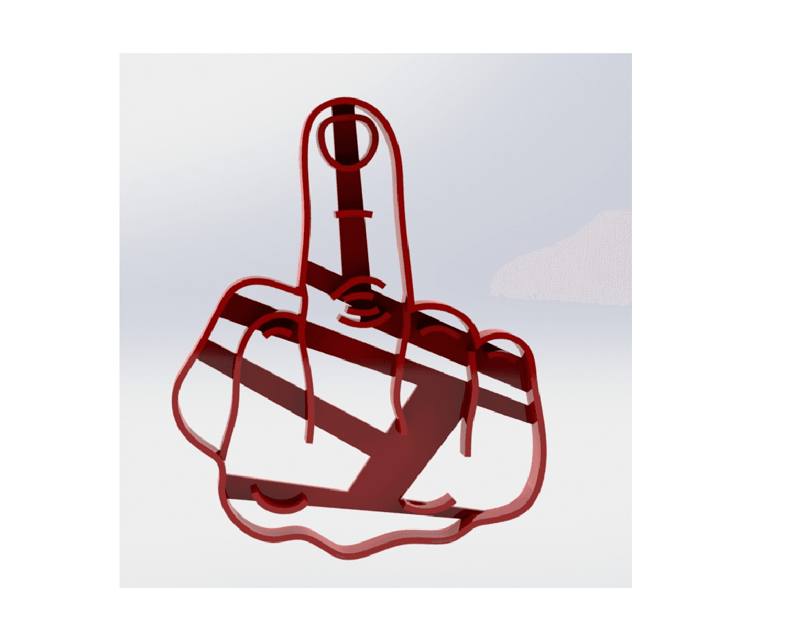 Middle finger cookie cutter 3d model