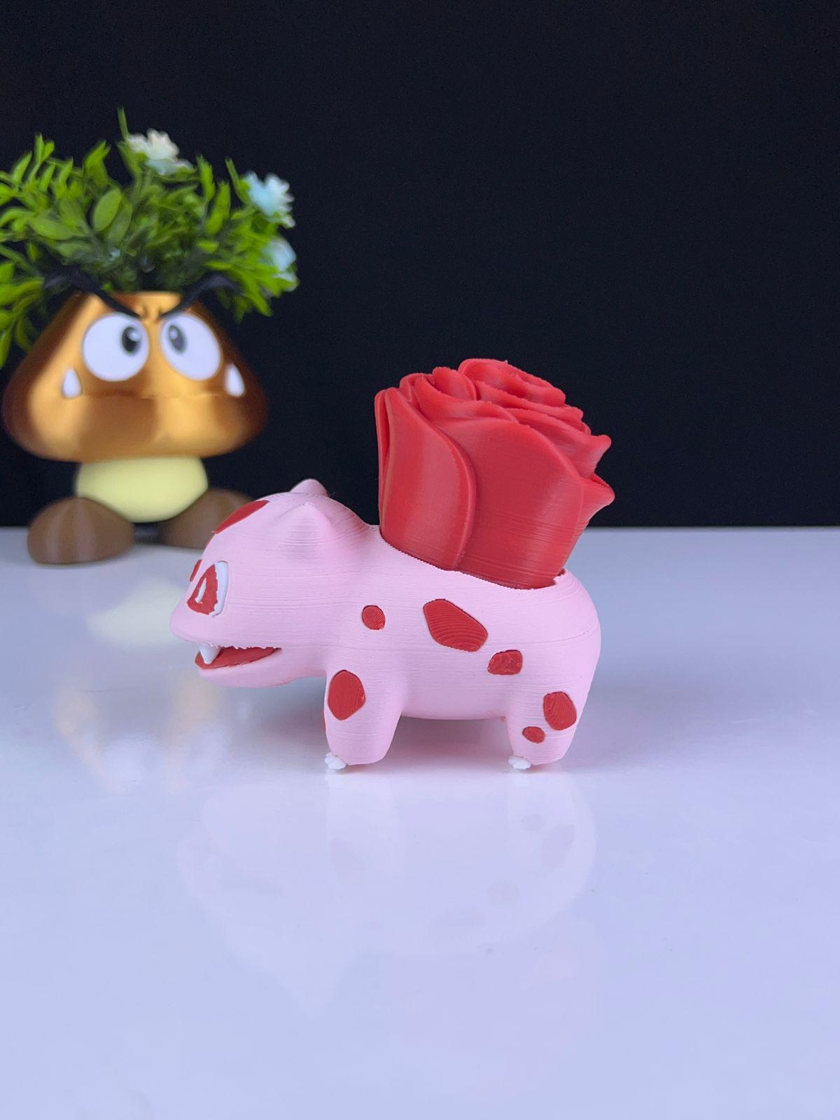 Floral Bulbasaur Gift for your Wife / Husband - Multipart 3d model