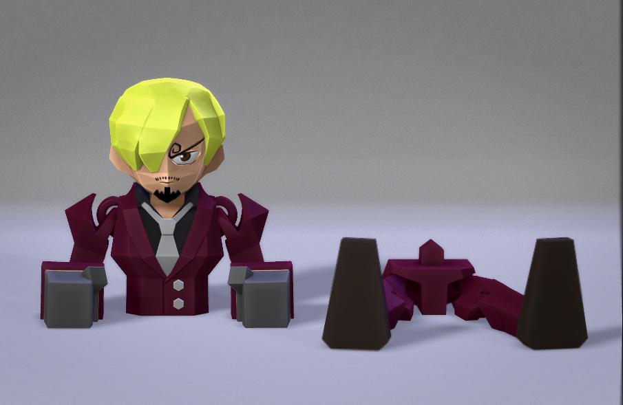 Low Poly Flexi Sanji 3d model