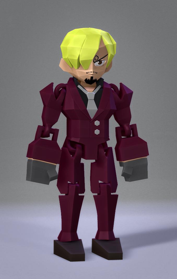 Low Poly Flexi Sanji 3d model