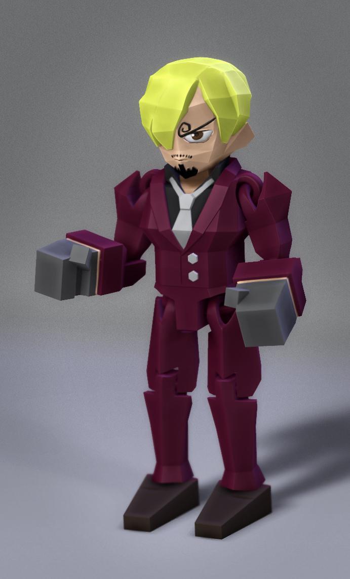 Low Poly Flexi Sanji 3d model