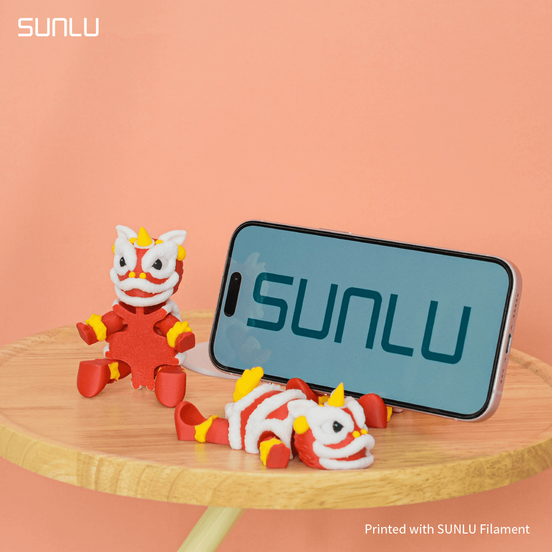 Flexi Lion Dance Phone Stand_SUNLU.3mf 3d model