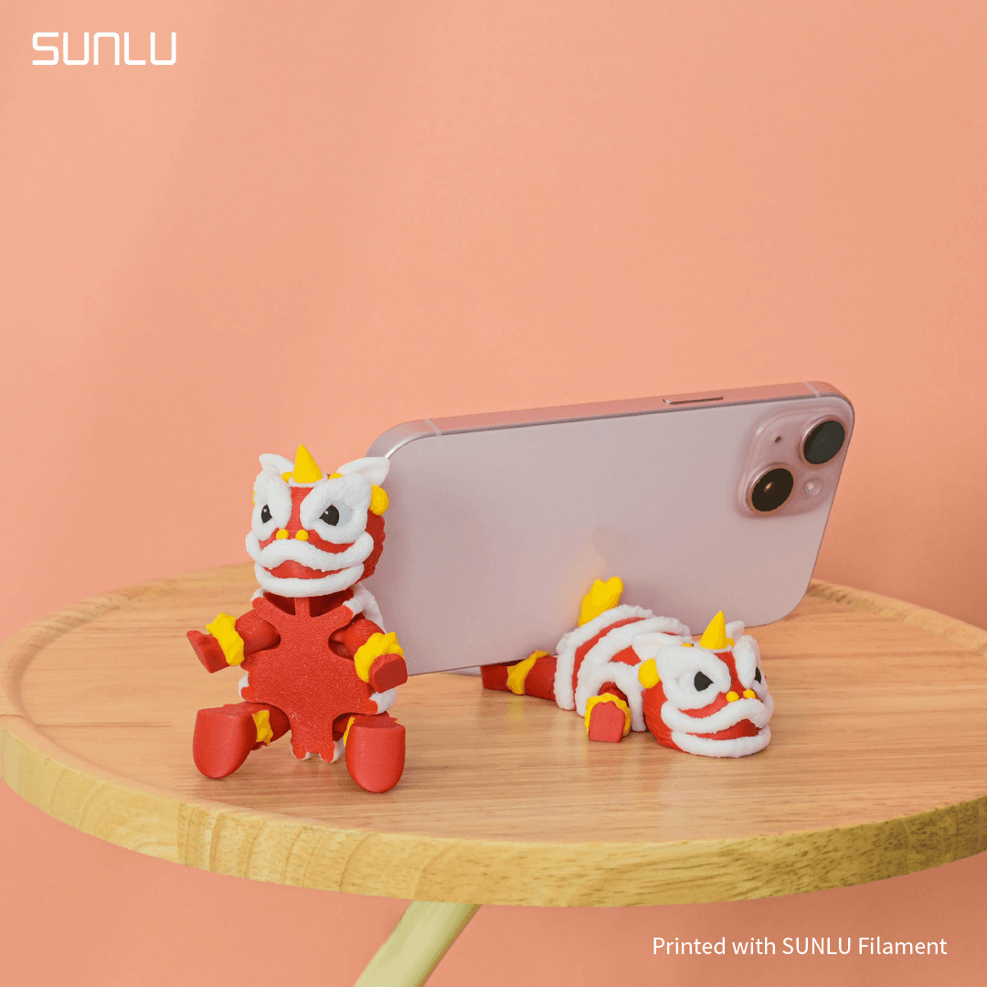 Flexi Lion Dance Phone Stand_SUNLU.3mf 3d model