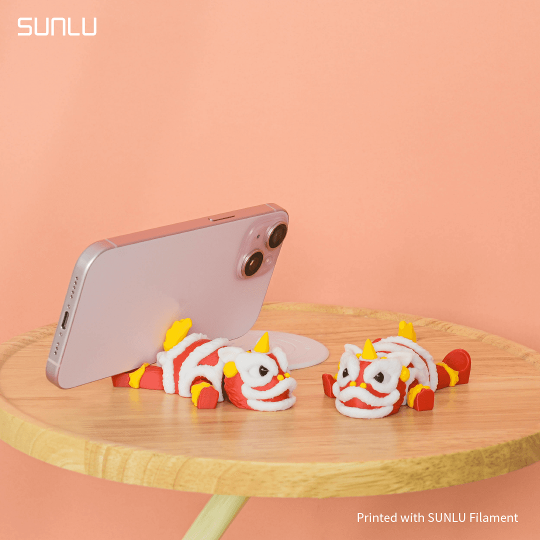 Flexi Lion Dance Phone Stand_SUNLU.3mf 3d model