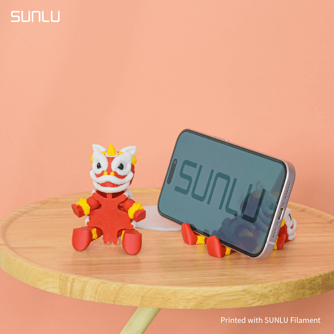 Flexi Lion Dance Phone Stand_SUNLU.3mf 3d model