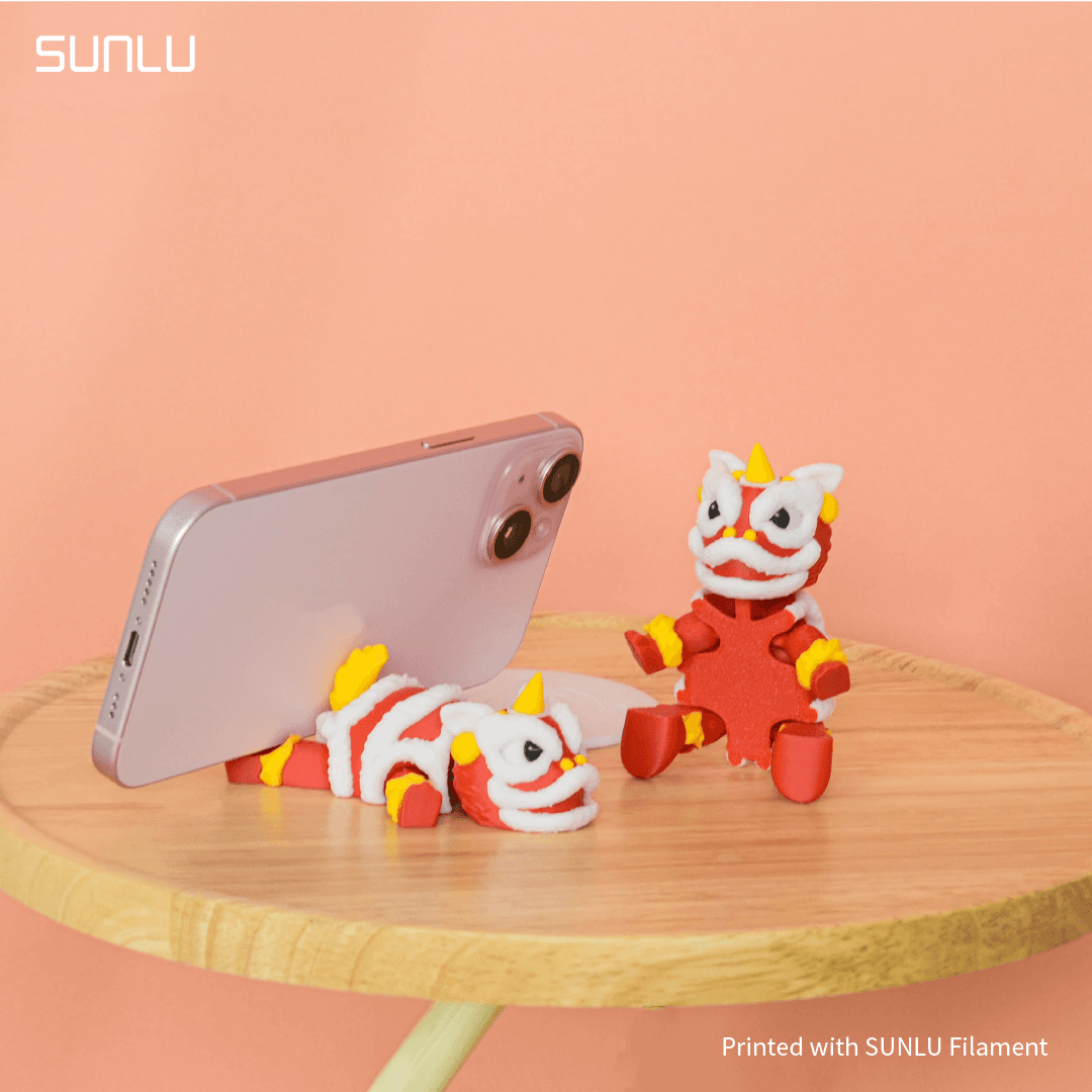 Flexi Lion Dance Phone Stand_SUNLU.3mf 3d model