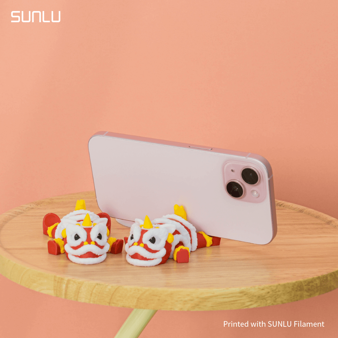 Flexi Lion Dance Phone Stand_SUNLU.3mf 3d model