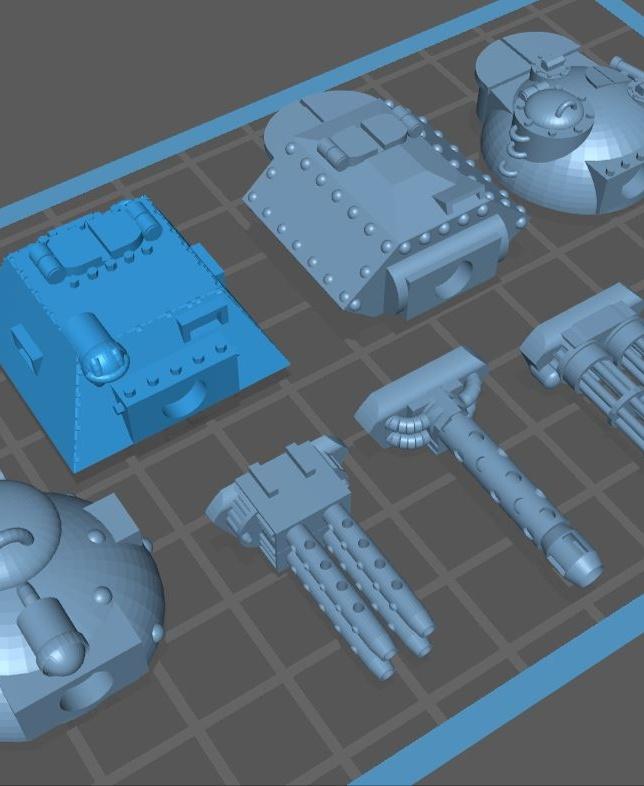 Tank Turret Set 1 3d model