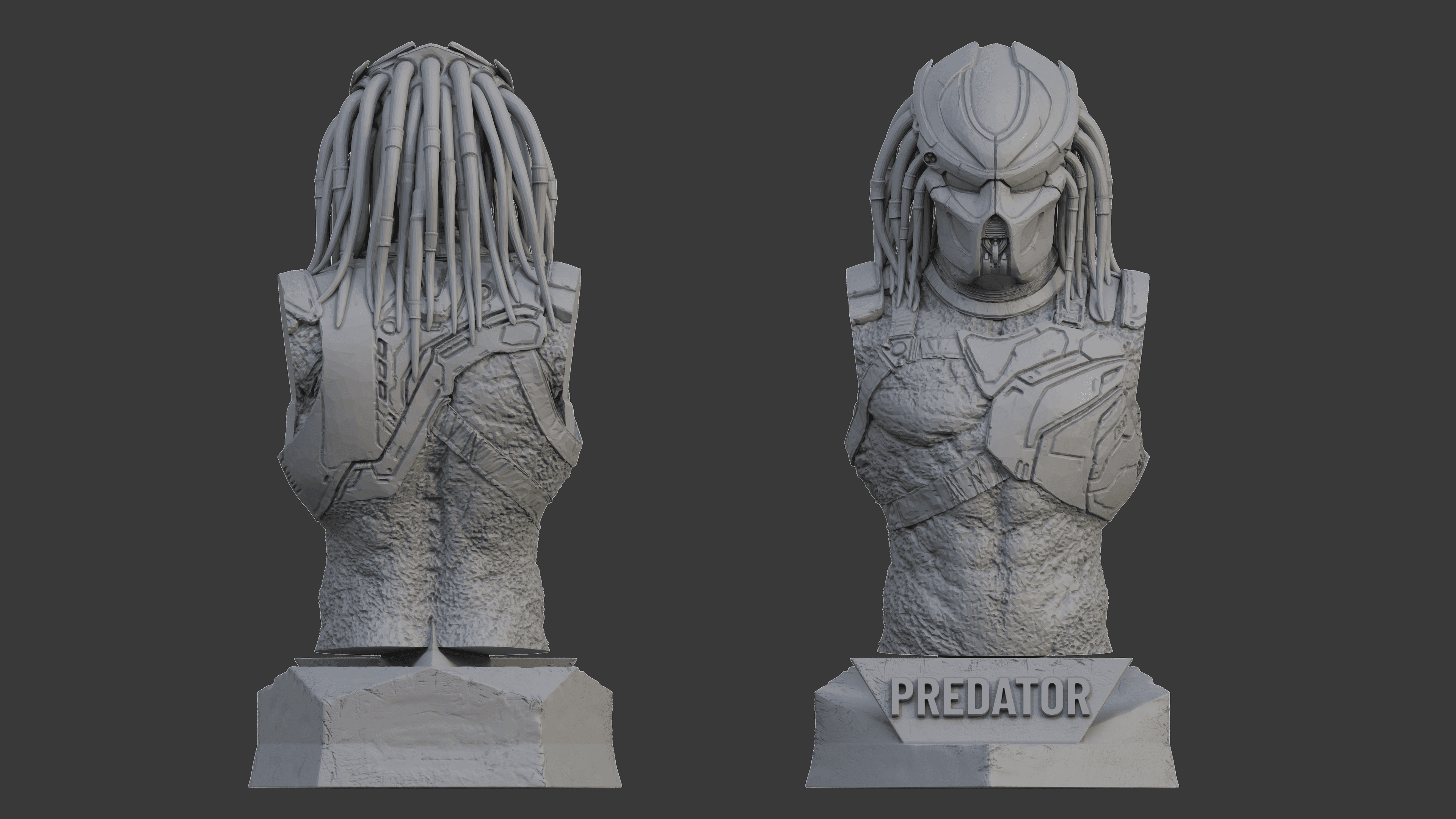 PREDATOR ULTRA-DETAILED SUPPORT-FREE BUST 3D MODEL 3d model