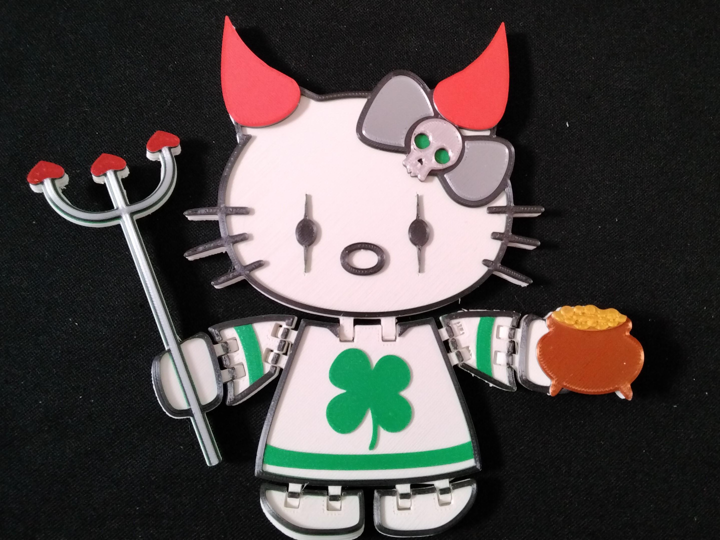 Hell O'Kitty articulating toy 3d model