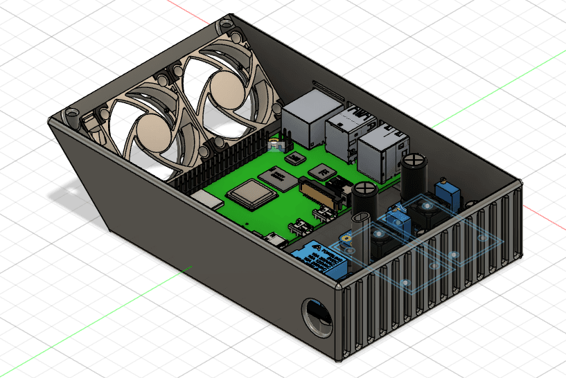 Ender 3 V2 Electronic Box Extension Mainborad Silent fans (v1) 3d model