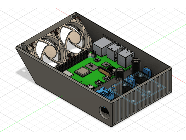 Ender 3 V2 Electronic Box Extension Mainborad Silent fans (v1) 3d model