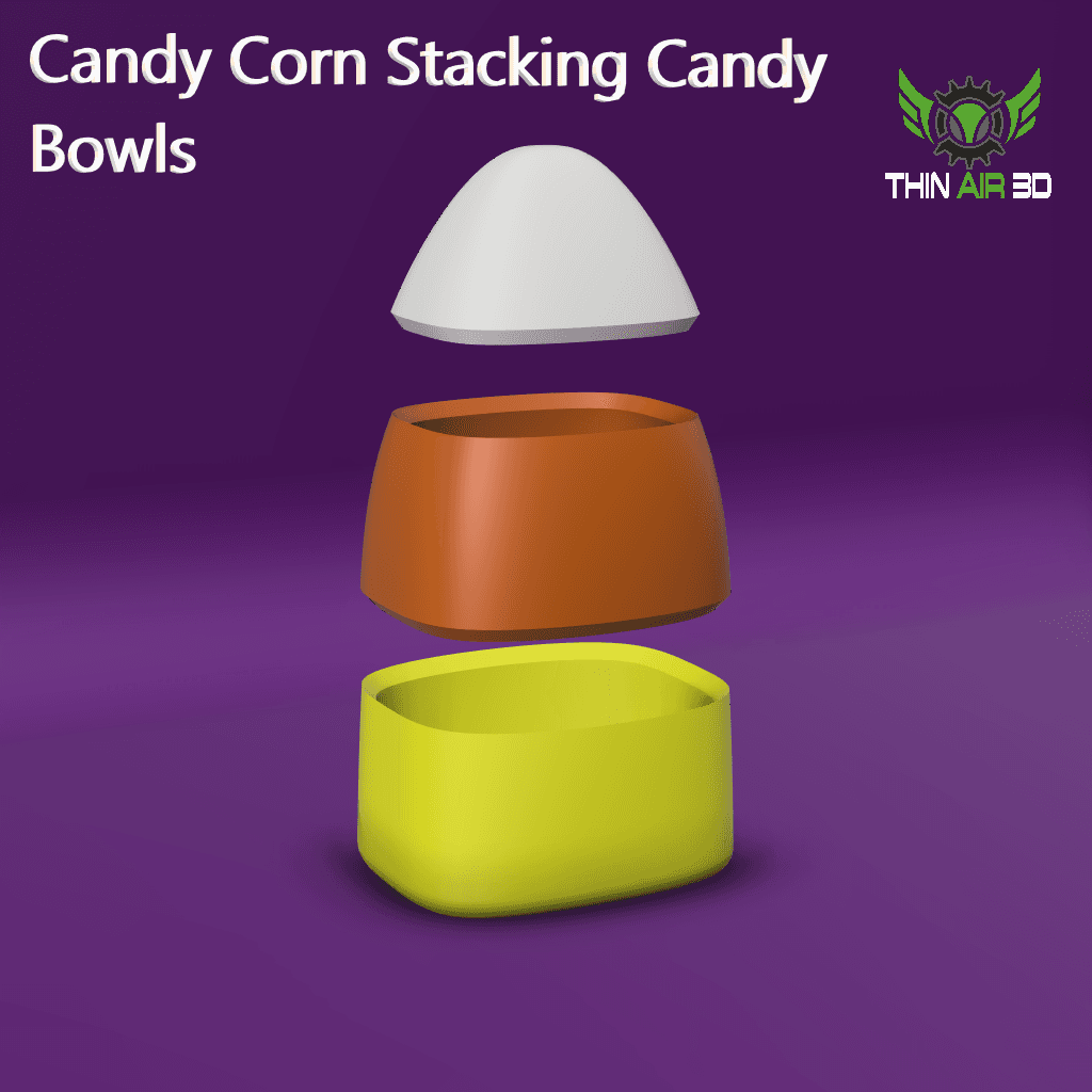 Candy Corn Stacking Candy Bowls 3d model