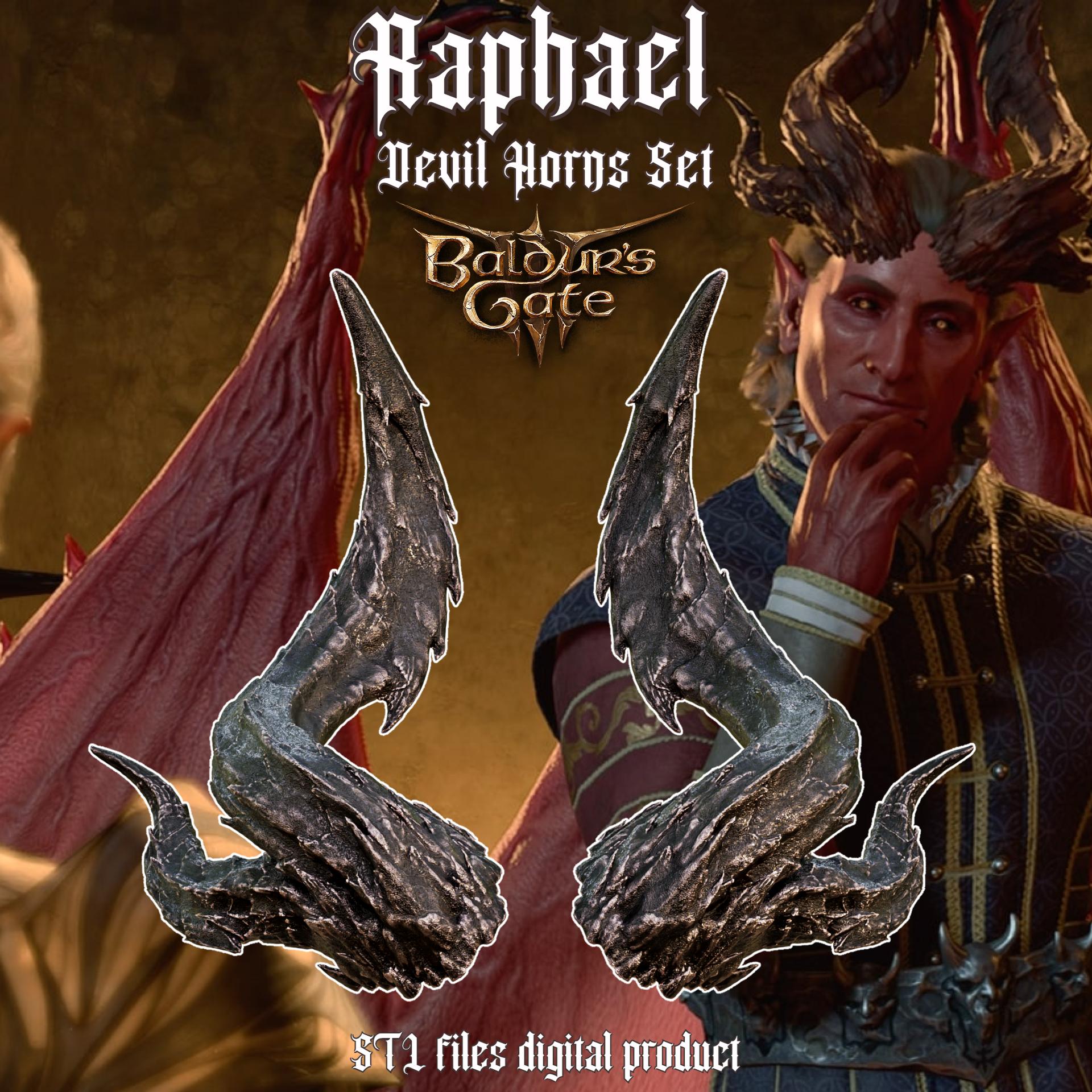 Fantasy Devil Raphael Horns set from Baldurs Gate 3 3d model