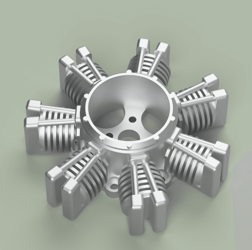 7 Cylinder Radial Engine 3d model