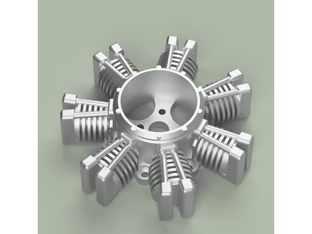 7 Cylinder Radial Engine 3d model