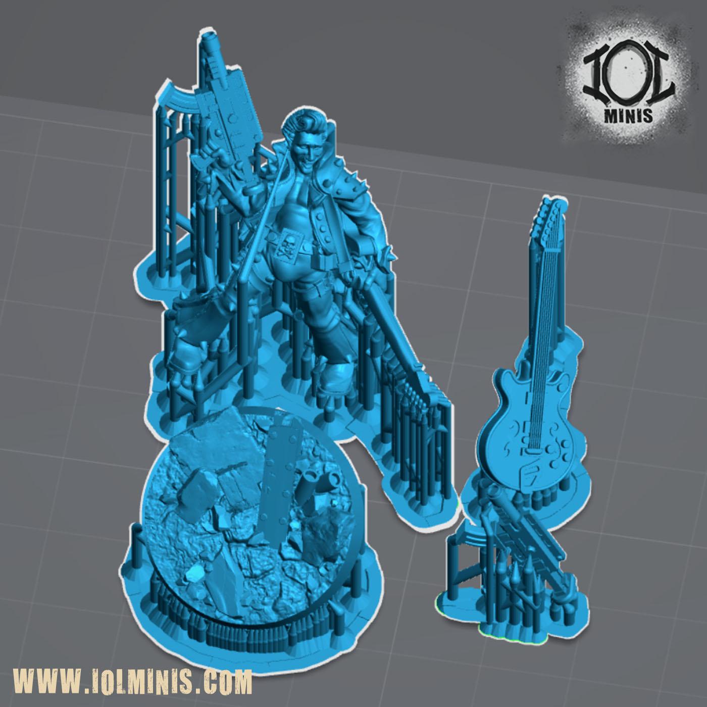 The King, Post Apocalyptic Musician Miniature 3d model