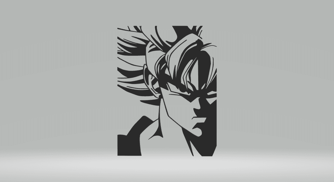 Face Goku 2D .stl 3d model