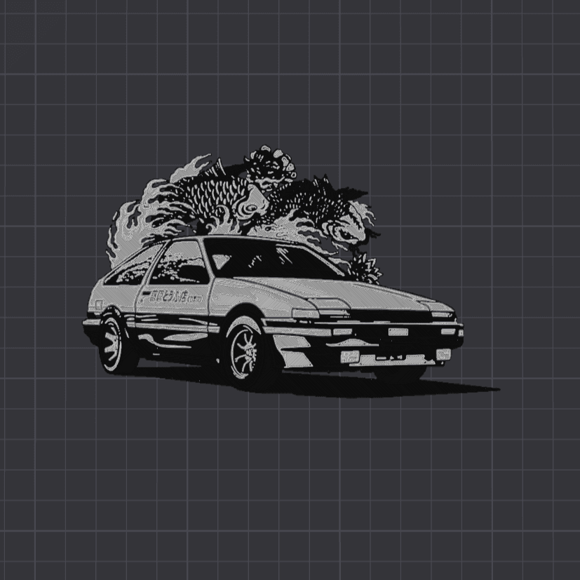 Monochrome AE86 Magnet 3d model