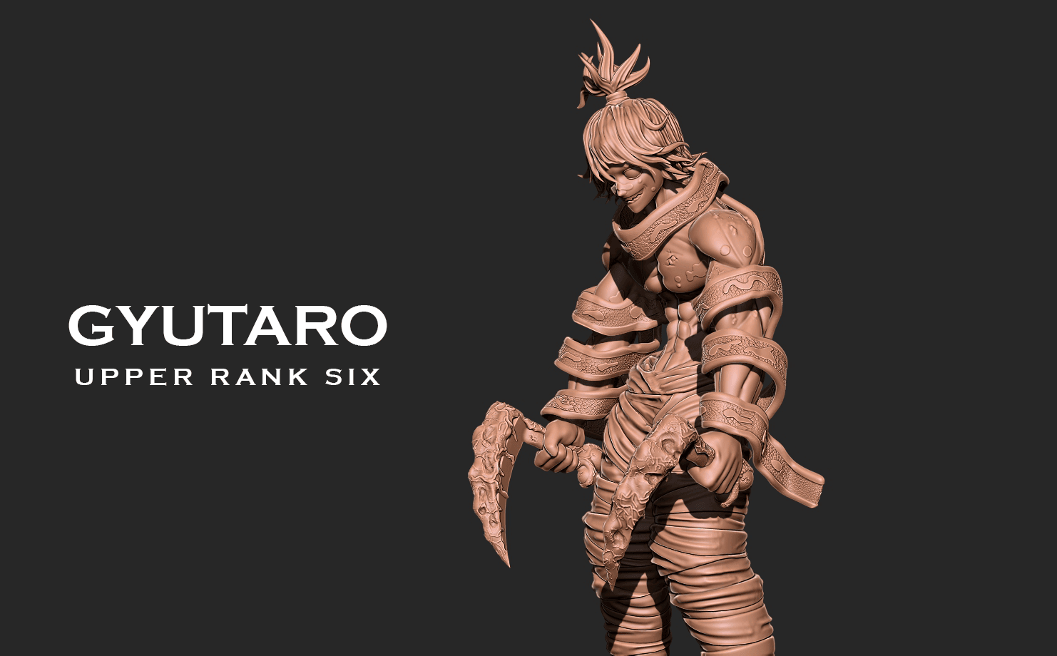 Demon slayer - Gyutaro rank 6 anime 3D print model 3d model