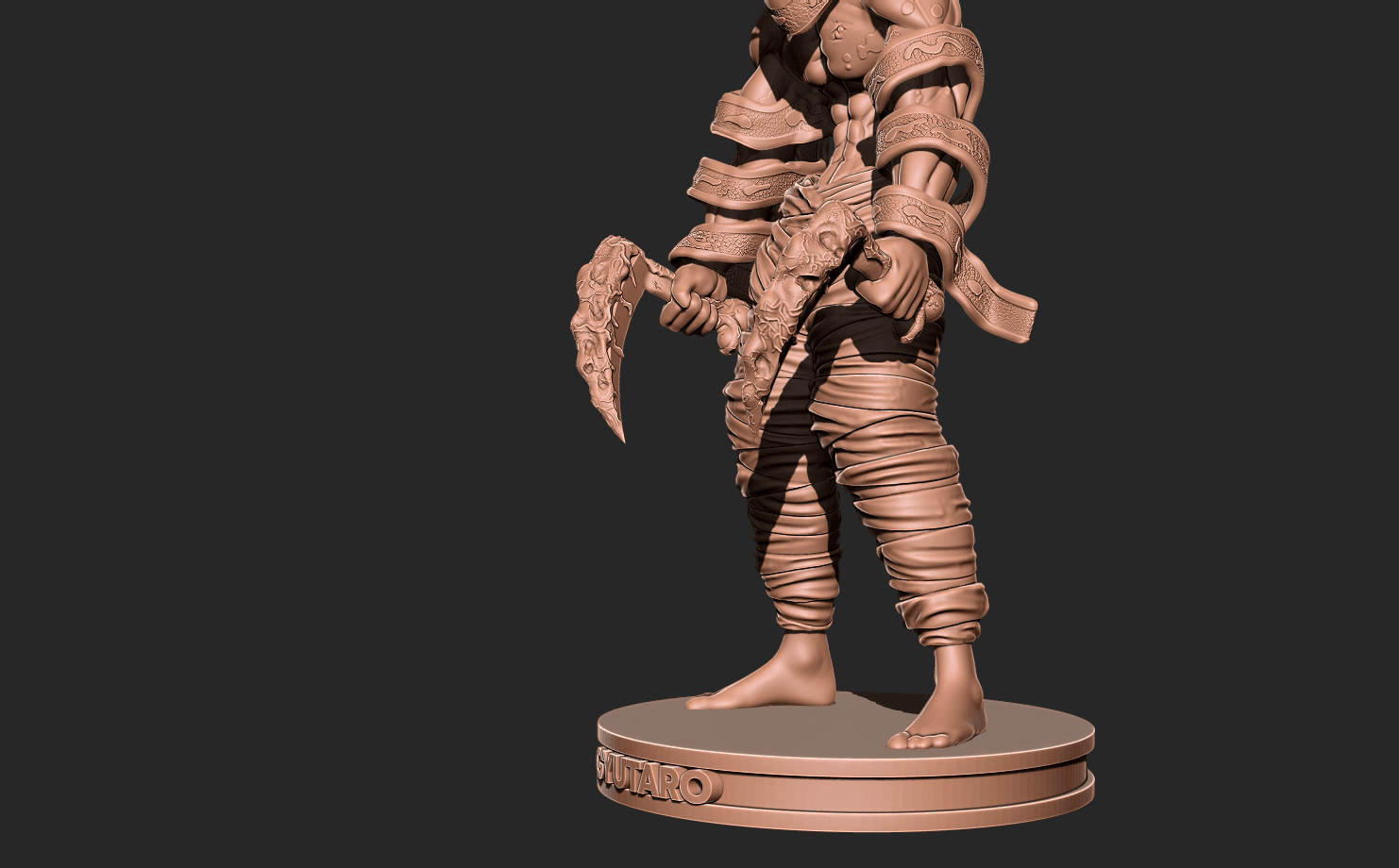 Demon slayer - Gyutaro rank 6 anime 3D print model 3d model