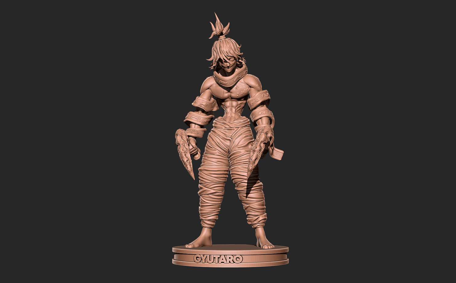 Demon slayer - Gyutaro rank 6 anime 3D print model 3d model