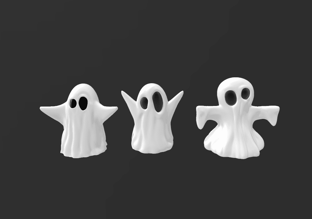 cute ghost set 3d model