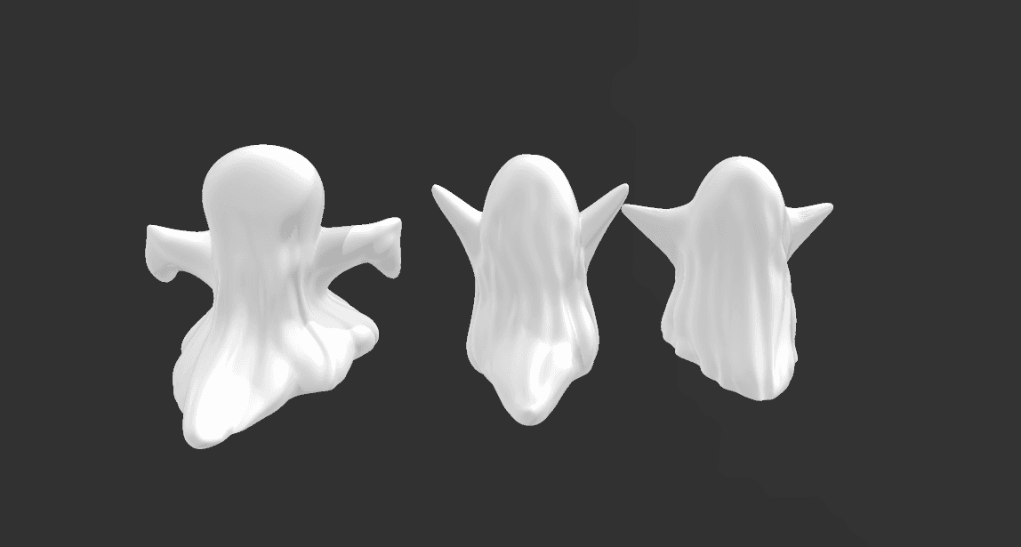 cute ghost set 3d model