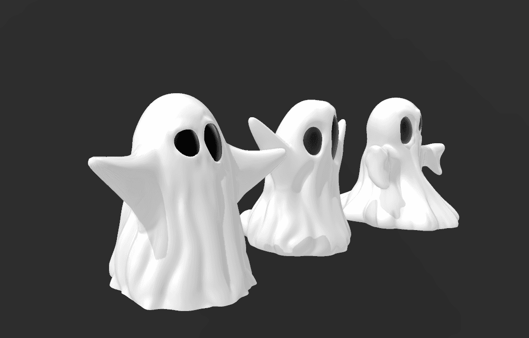 cute ghost set 3d model