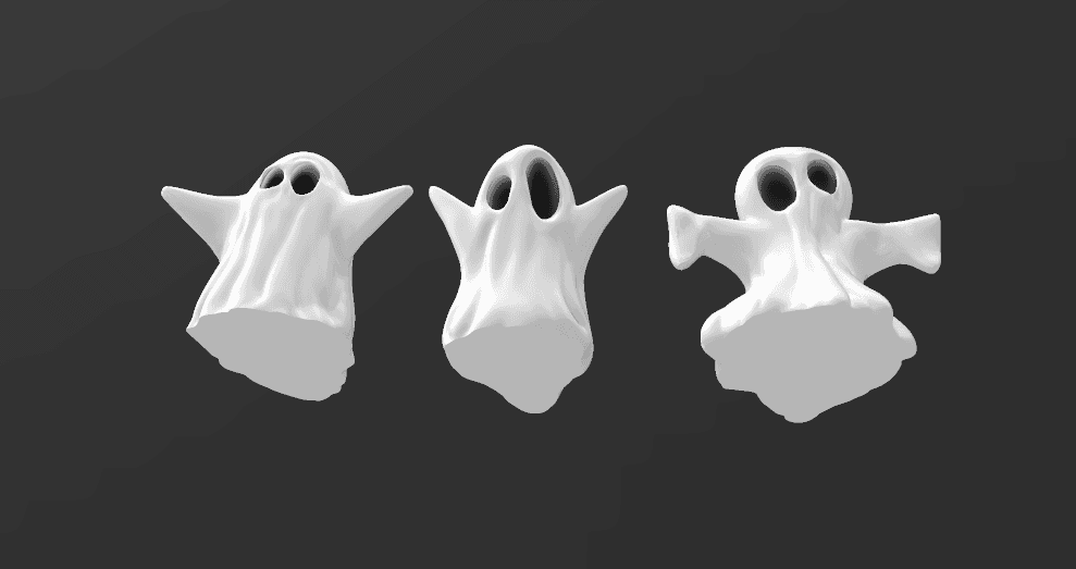 cute ghost set 3d model