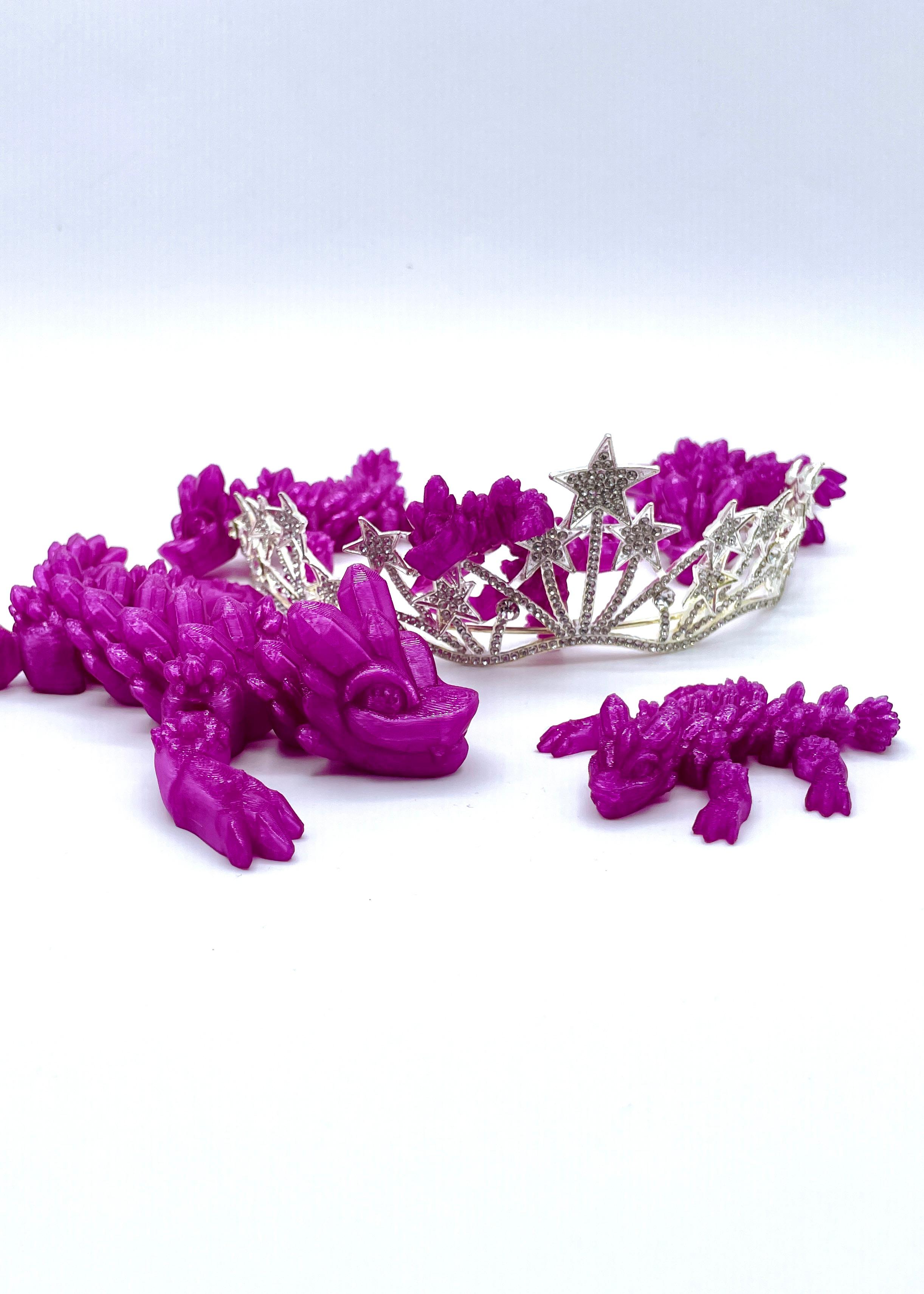 Articulated Dragon  - Perfect Print Bed Purple Crystal PLA! - 3d model