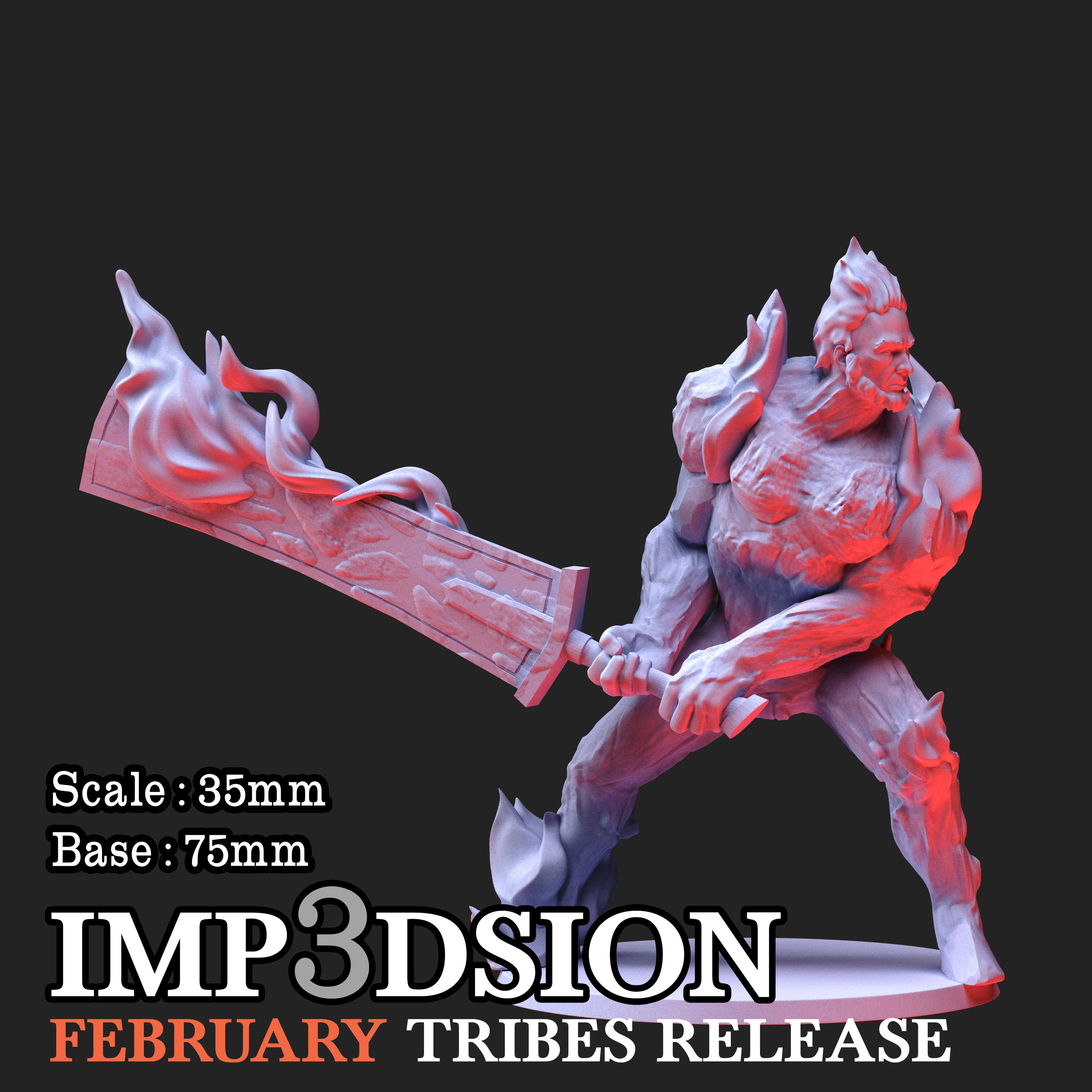 Fire Giant, 2 miniatures pack 3d model