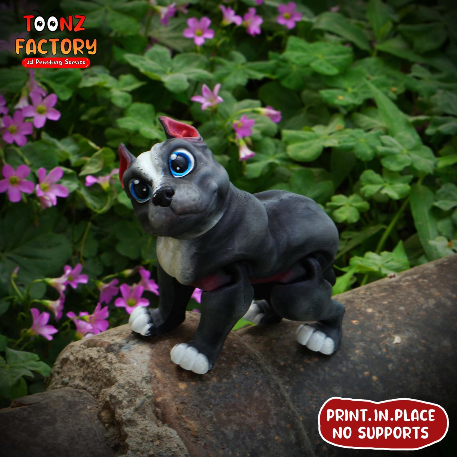 PRINT IN PLACE FLEXI PITBULL DOG 3d model