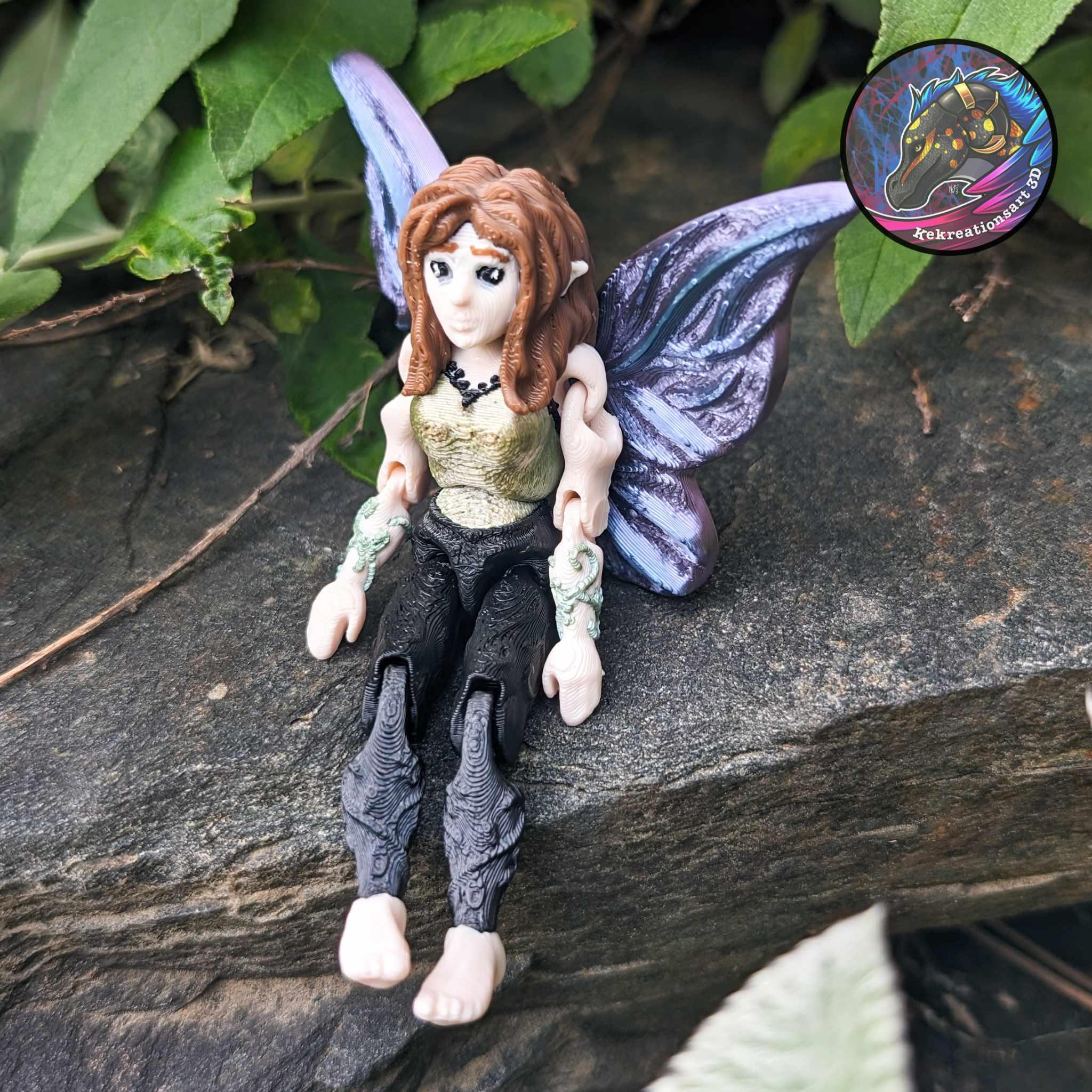 Flexi Mini Fairy and Tiny Fairy Keychain 3d model