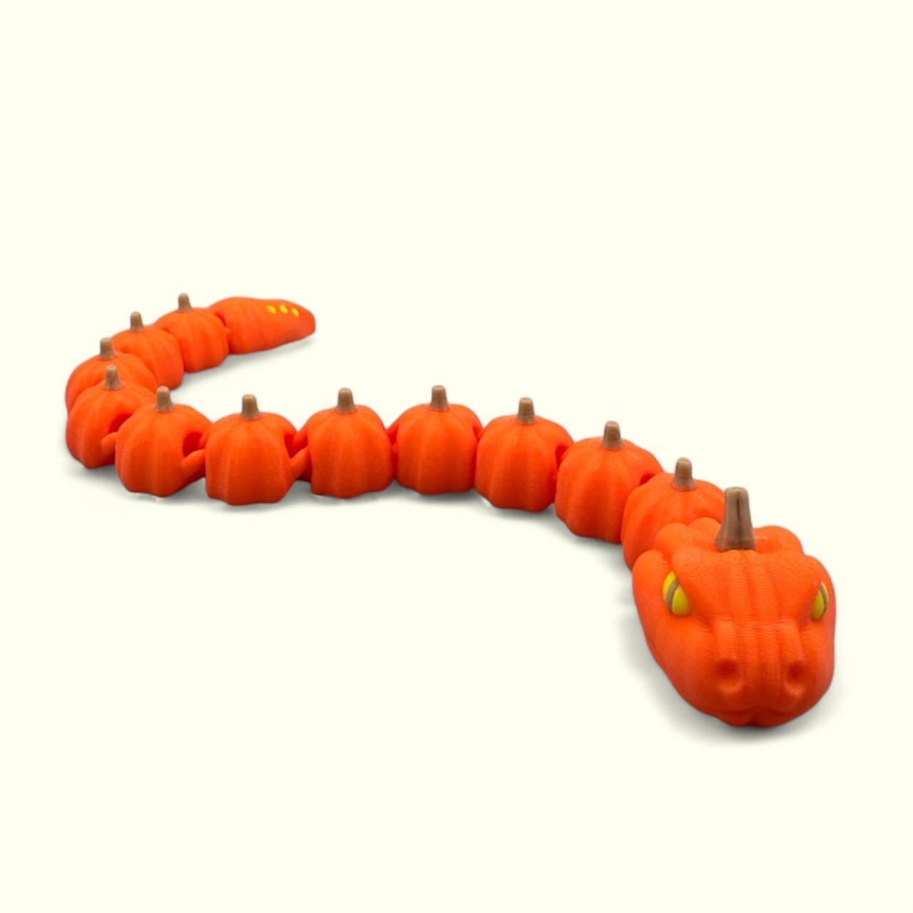 Pumpkin Snake Articulating Flexy - Print In Place 3d model